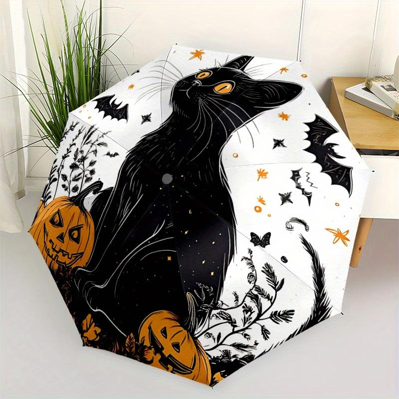 1pc Halloween Cat Automatic Open/Close Umbrella, Ideal Fan Gift for Birthday, Christmas, Outdoor Essentials, Trendy Fashion Yy250828012