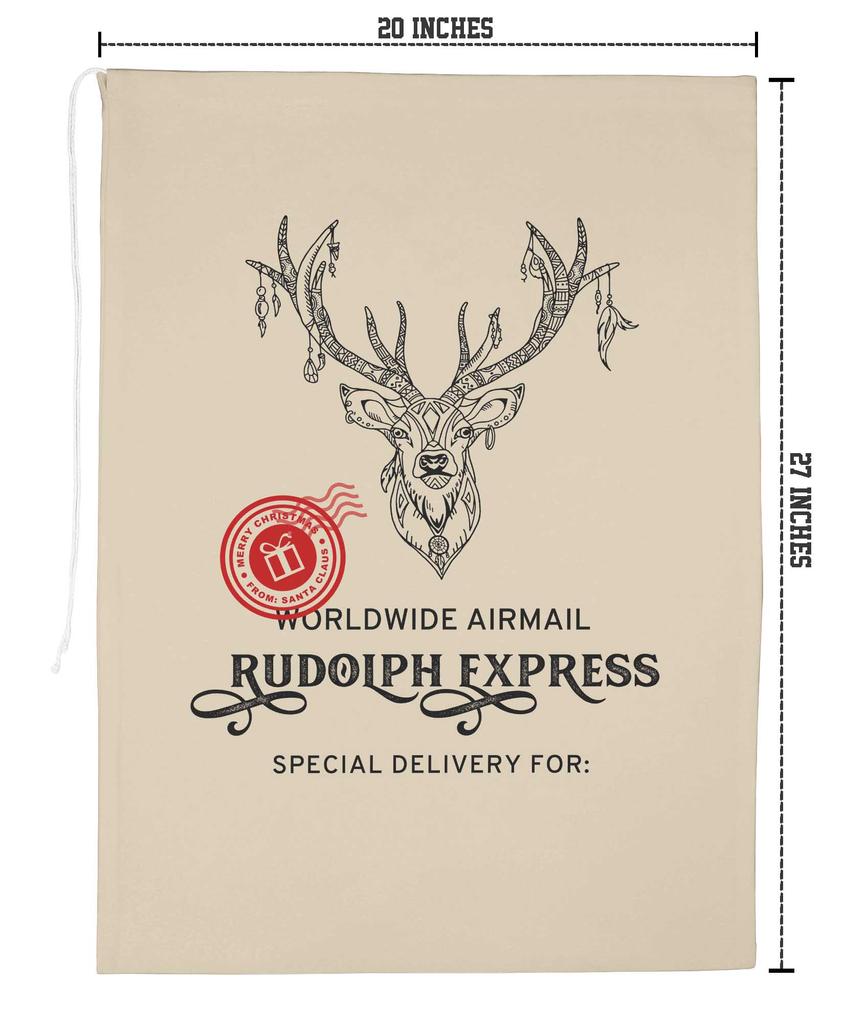 Printtoo Pack of 2 Drawstring Special Delivery Extra Large Size Christmas Sack Re-Usable Xmas Present Storage 27x20 Inch