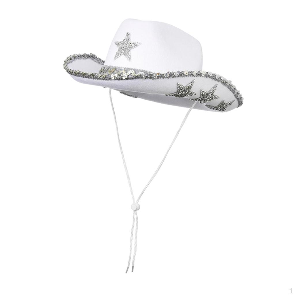Cappello da cowboy Cowgirl Costume portatile Accessori Paillettes avvolto Fitness Festa Jazz per