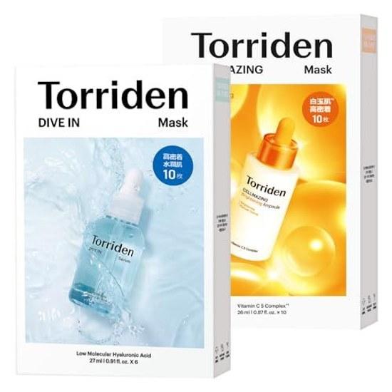 Torriden Dive Mask 10 sheets + Cell Majing Vita C Brightening 20 sheet set Official Authentic Product Face Hyaluronic Acid Moisture Charge Hydration