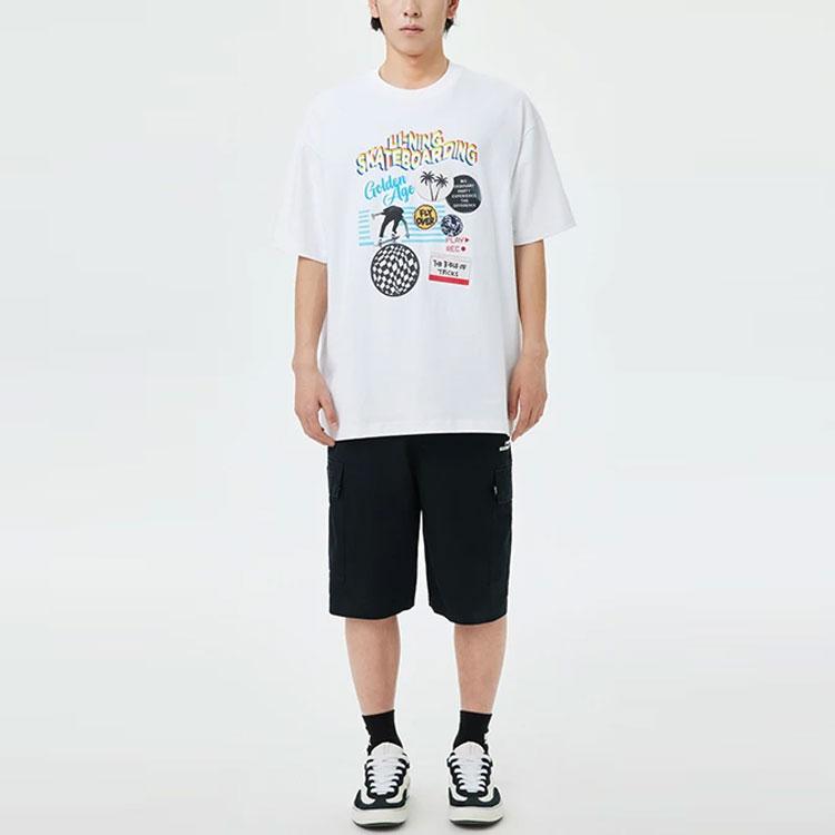 Li Ning Golden Era Solid Color Casual Shorts Men Shorts Black AKST043-1