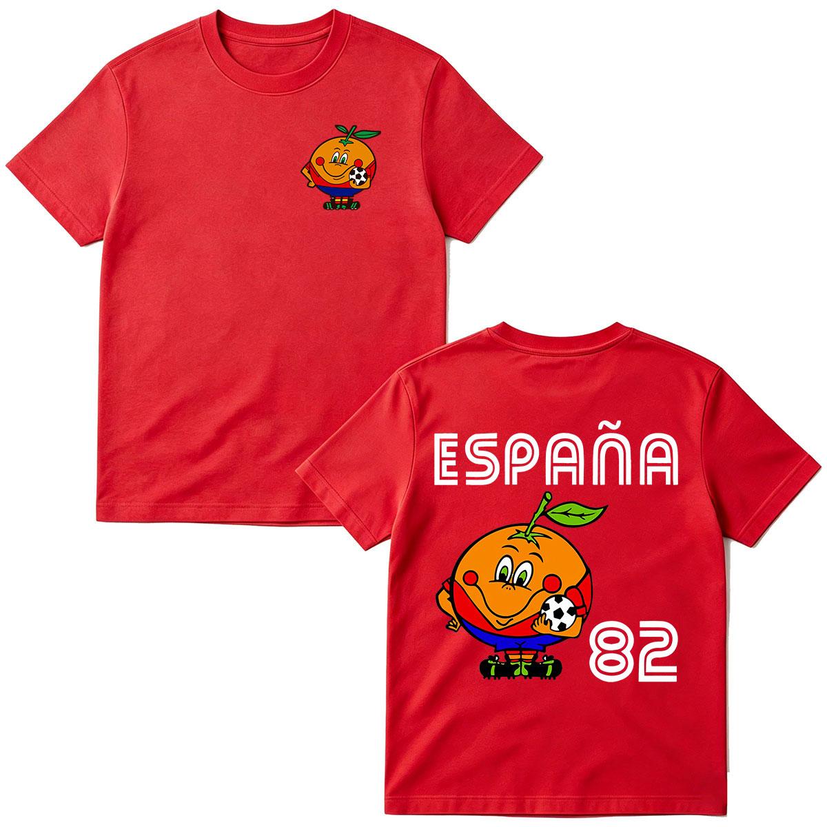 Naranjito Espana 82 Spain Mascot 1982 Football T-shirt Unisex Women Clothing Fashion Cotton Oversized Short Sleeve O-Neck T-shirts S