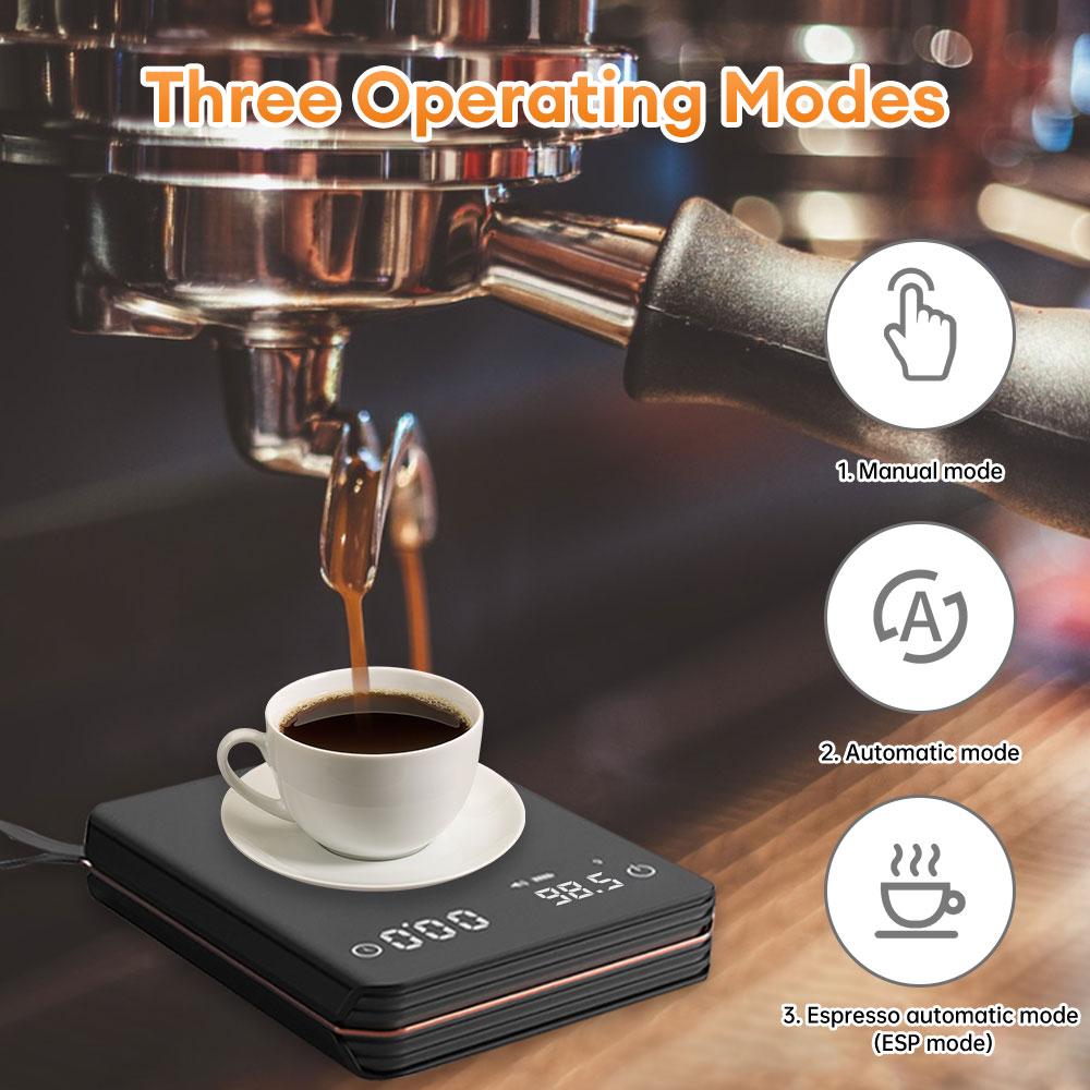 Led Digital Coffee Scale Smart Timer 2Kg Max.Weigh 0.1G High Precision Coffee Scale Rechargeable With Silicone Pad Cooking Room Scale