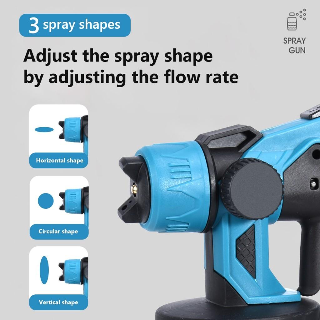 2000W Cordless Paint Sprayer Mesin Pengecat Adjustable Shape Paint Spray Gun Penyembur Cat Elektrik 800ml