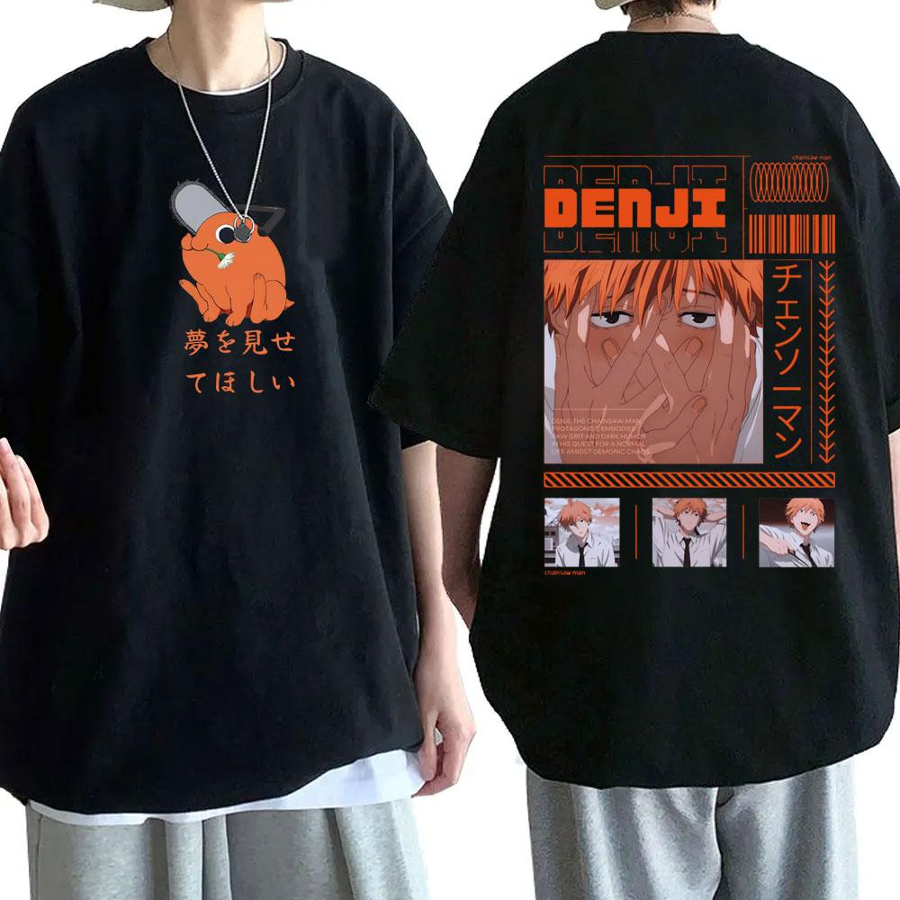 Anime Chainsaw Man Tshirt Cartoon Denji Pochita Funny Graphic T Shirts Tops Men Women Manga Casual Oversized Tshirt Streetwear