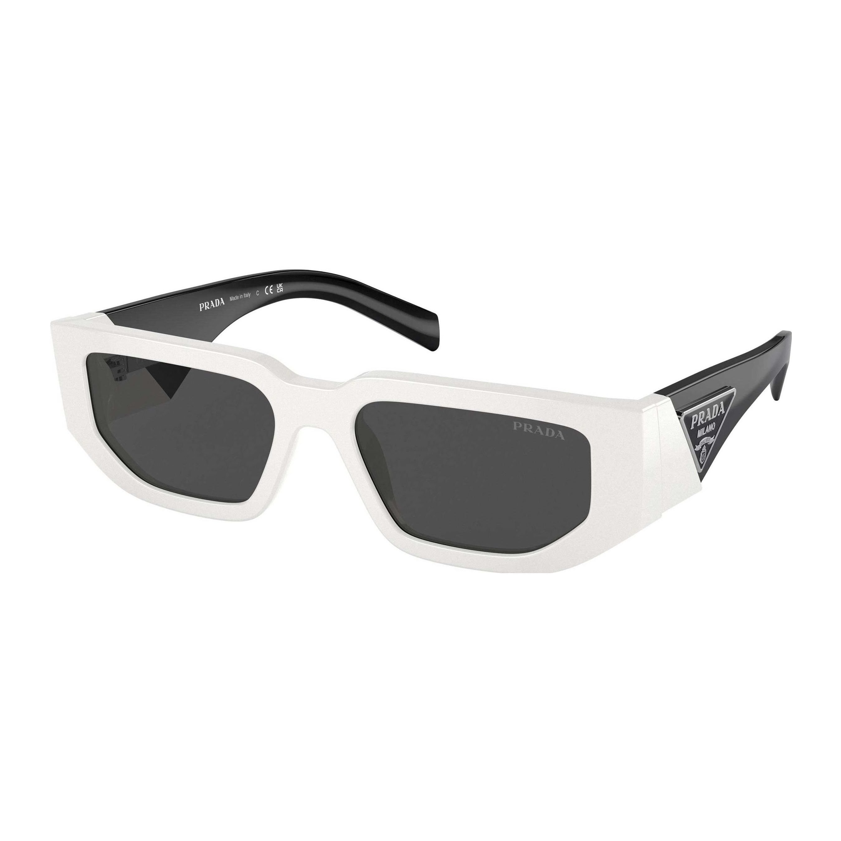 

Prada Side Letter Logo Irregular Shape Sunglasses Men sunglasses White PR09ZS1425S0 Basic Packaging-Eyeglass Case+Box,54
