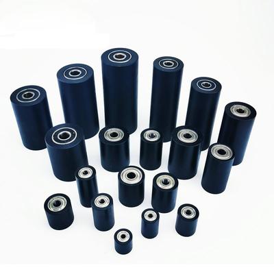 Durchmesser 40 mm, Loch 10 mm, schwarzes Polyurethan-Lager, POM-Hartoberflächenrad, angetriebene Riemenscheibe, stummes Führungsrad, Doppellager