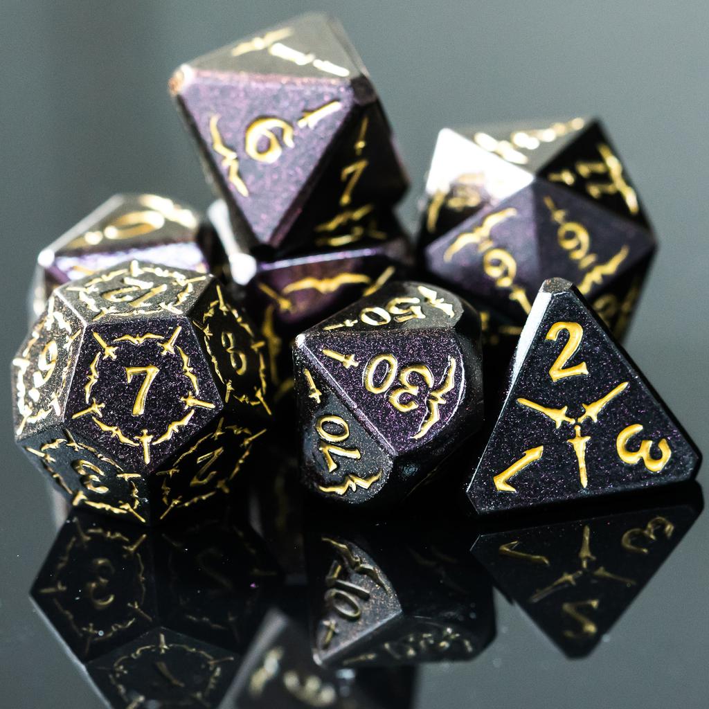 Cusdie Eagle Metal D&D Dice Dungeons and Dragon 7Pcs D4-D20 Polyhedral Dice Set for Pathfinder Role Playing Game Board Games