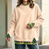 Women's Long Sleeve Mock Two-Piece Sweatshirt Loose Fit Casual Pullover