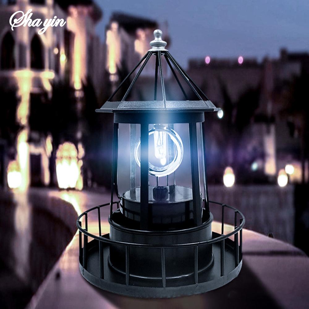 Large LED Solar Garden Decorative Rotating Lantern Resin Hardware Iron Art Electronic Accessories Outdoor Landscape Lighting