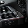 Carbon Fiber Engine Start Stop Button Frame Cover for BMW X5 E70 X6 E71 Interior Sticker Set