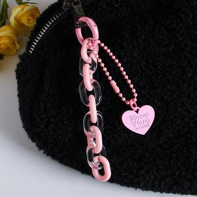 Sweet Cartoon Cute Heart Shaped Keychain Pendant Creative Chain Key Ring  Bag Hanging Decoration Accessories Gifts