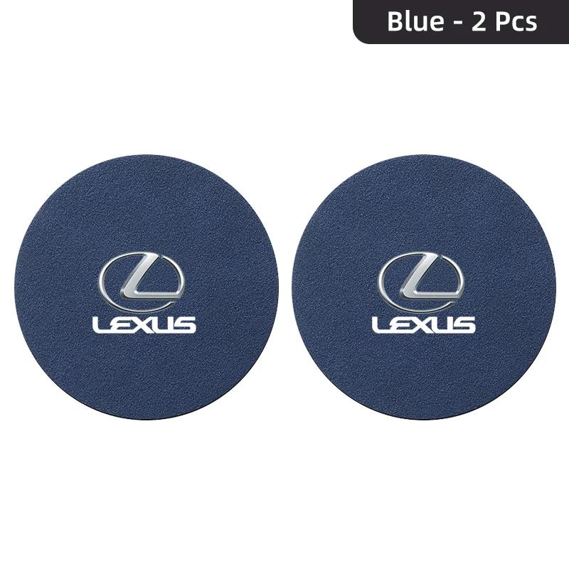 2Pcs Car Suede Water Cup Pad Anti-slip Coaster Accessorys For Lexus F SPORT IS250 IS200 CT200h GS300 LS430 RX450h LX570 IS300
