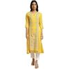 W for Woman Yellow Glitter Printed A-line Kurta_23FEW18651-120059_S_8