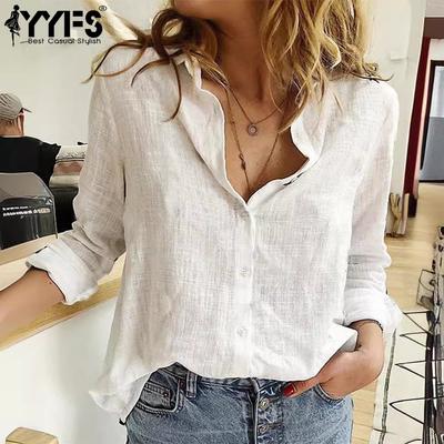 Women's Fashion Casual Spring Autumn Solid Color Print Long Sleeve POLO Neck Blouses & Shirts