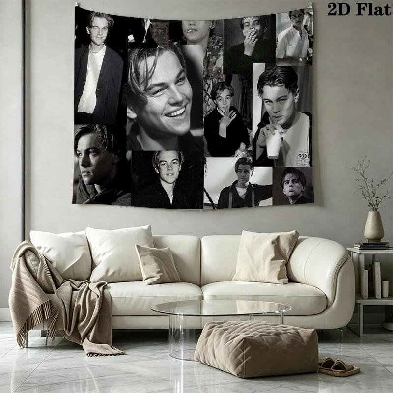 Leonardo DiCaprio Wall Tapestry Aesthetic Wall Hanging Printed Fabric Blanket Decorative Tapestries for Bedroom Living Room Home Decor