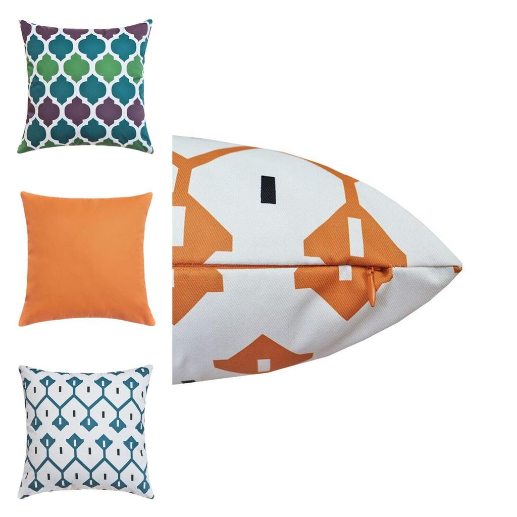 Solid Color Waterproof Cushion Cover Pillow Case For Outdoor Home Decor 16" To 24