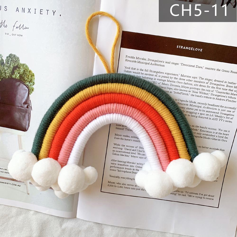 Nordic Style Woven Cloud Rainbow Hanging Ornaments - Children's Room Wall Decor Pendant