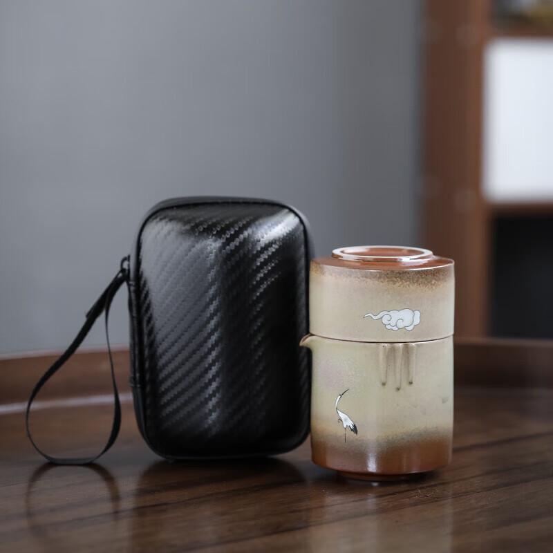 

Sufamily Ceramic Rice Glaze Quick Cup Travel Tea Set