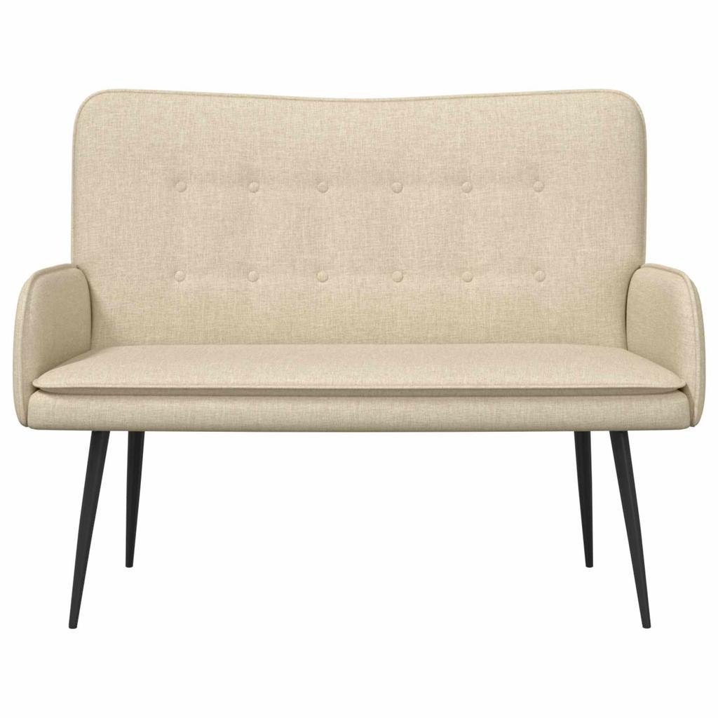 2 Seater Sofa Cream 115 X 61 X 87 Cm Fabric