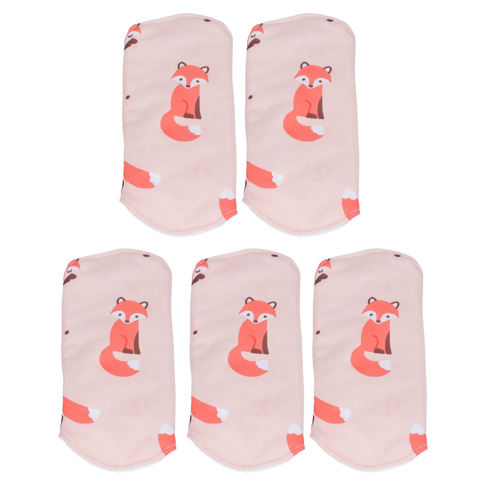 

5PCS Reusable Panty Liner Cute Red Fox Pattern 18x20cm Leak Proof Cloth Panty Liner