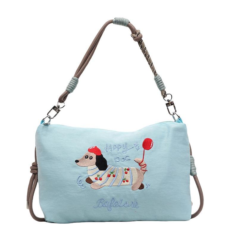 

New embroidered handbag bag women s summer fashion leisure personalized shopping bag cute shoulder bag messenger bag синій