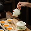 Ru kiln tea set, a complete set of kung fu tea set, gift box, teapot, free business gift print