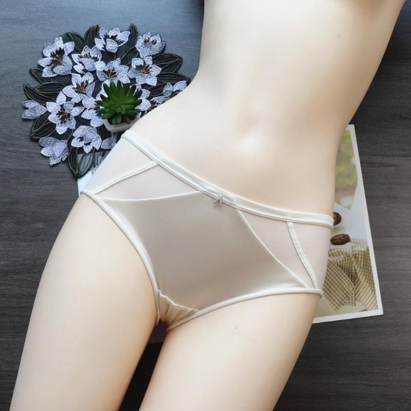 Underwear Mesh Women Low Waist Briefs Breathable Comfortable Panties Female