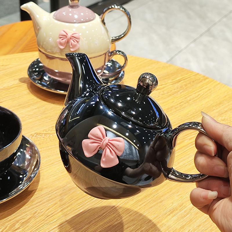 Mother and Child Tea Pot, Large Capacity Tea Pot, Household Coffee Cup and Plate, Ceramic High Appearance Afternoon Tea Cup
