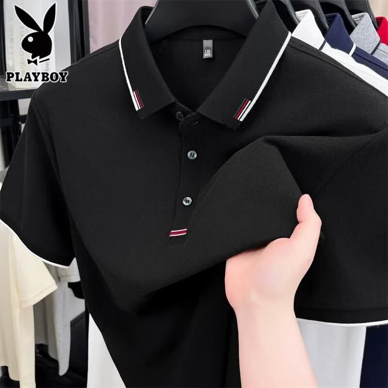 

PLAYBOY Men s Pure Cotton Short Sleeve Polo Shirt L