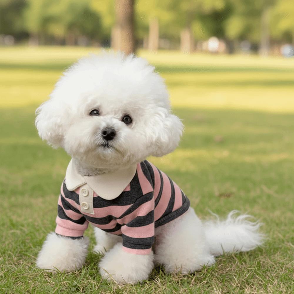 Breathable Dog Thin Shirt Collared Style Dog T Shirts Fashion Dog Striped Shirt Kittens Wear