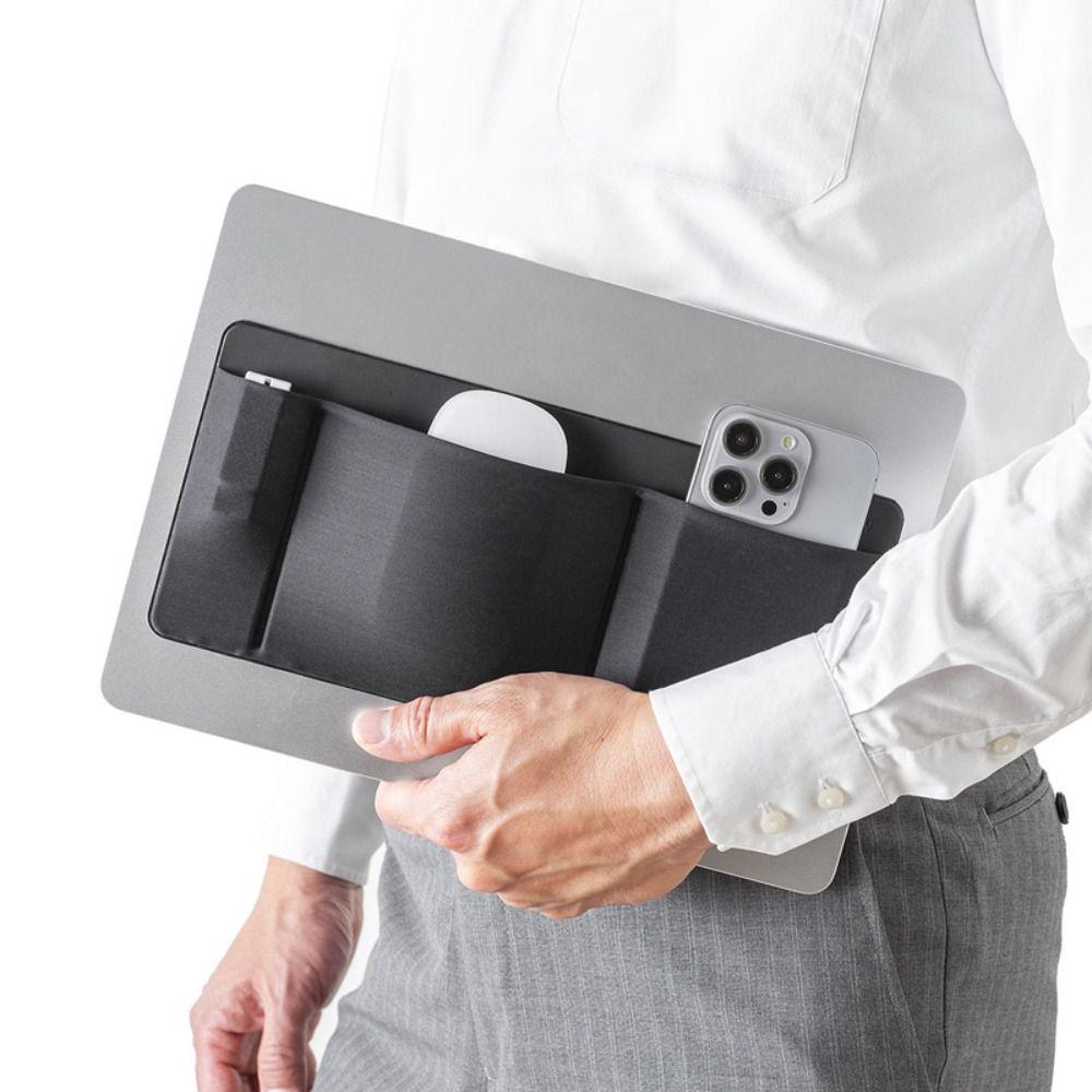 Solid Color External Hard Drive Sleeve 3-Pocket Storage Pouch  Laptop Accessories