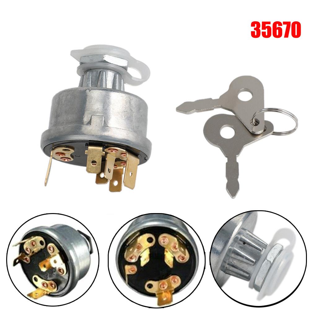 Switch Tractor Accessories Durability For Lucas 128SA 35670 Tractor 2pcs Ignition Switch Keys 12V/24V Ignition