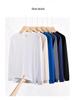 Men's 300g Heavyweight Pure Cotton White Long-Sleeve Round Neck Shirt