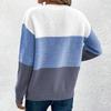 Women Spring Autumn Sweaters O-neck Stripe Knitted Fashion Long Sleeve Casual Color Collision Short Tops Korean Style Top