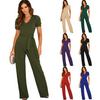 2024 Women's High Waist Corduroy Casual Pants - Solid Color, Loose Straight Leg