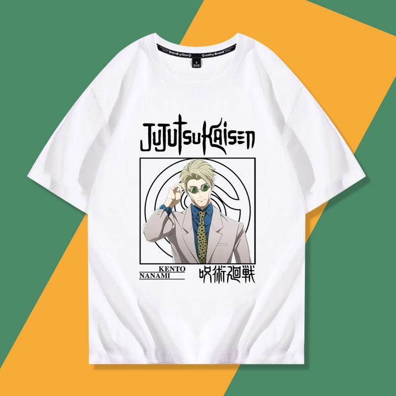 Jujutsu Battle New Style Peripheral Tiger Staff Yuren Su Nuo Wu Tiao Wu Wu Printed Unisexs and Unisexs Fashion Casual Tshirt
