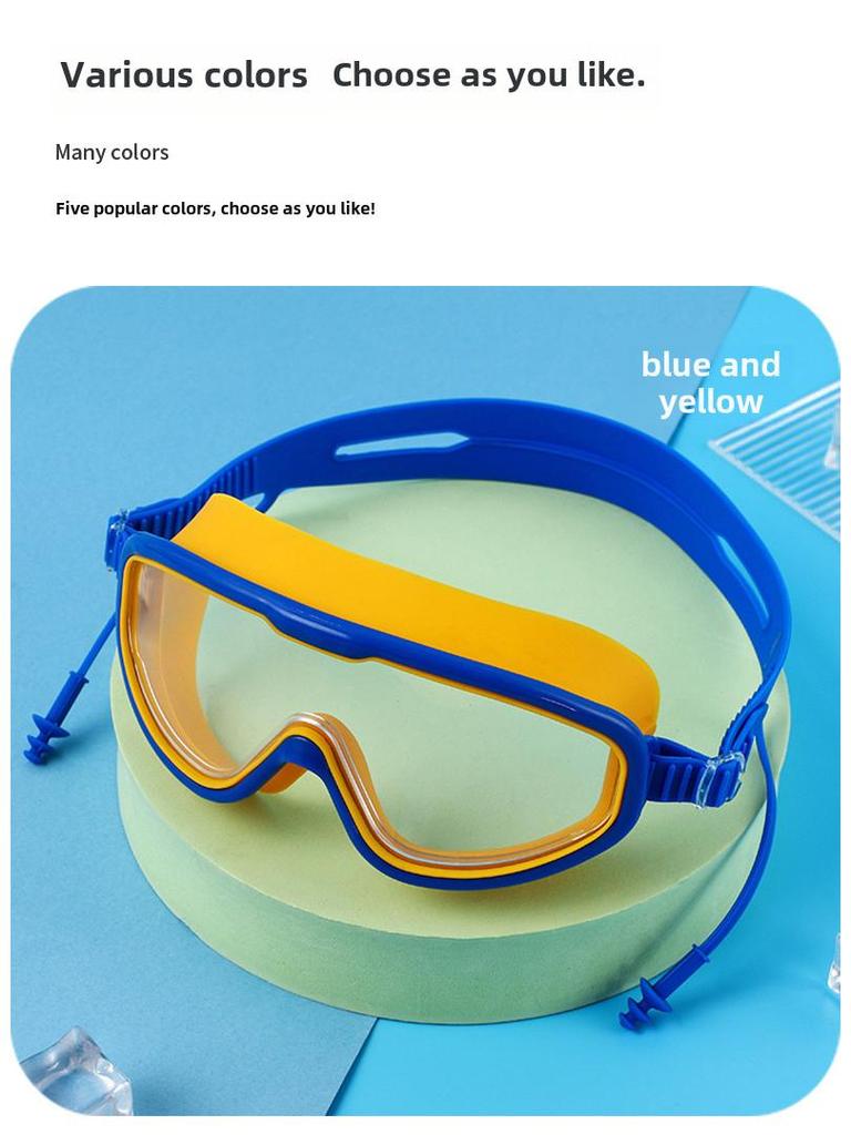 High-Definition Waterproof & Fog-Proof Adult Swim Goggles with Transparent Large Frame