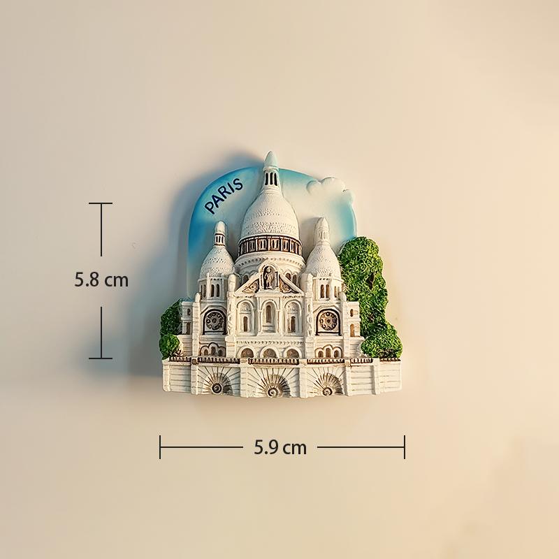 

Франция Париж Базилика Сакре-Кёр 3D Стереоскопические Туристические сувениры Смола живопись Декорация дом Магниты на холодильник