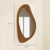 Miroir Mural Miroir Fenêtre avec Cadre en Placage de Pin pour Chambre à Coucher Salon, 91,5 x 45 x 3 cm, Bois Naturel