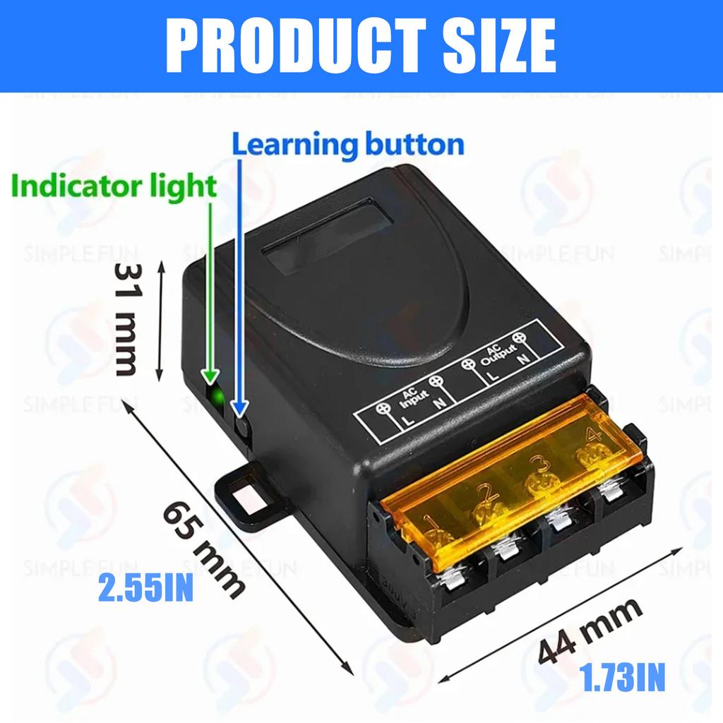 Wireless Remote Control Switches 433MHz 220V 30A Car Motorcycle Circuit Modification Equipment Lights Switches Easy Use