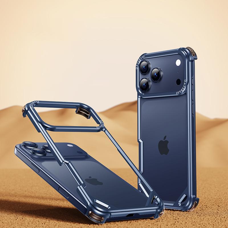 

Oatsbasf Metal Phone Case for 17 Pro/Pro Max/17/Air Case Minimalist Support Wireless Charging Ultra-thin Protecitve Case iPhone17 Pro синий