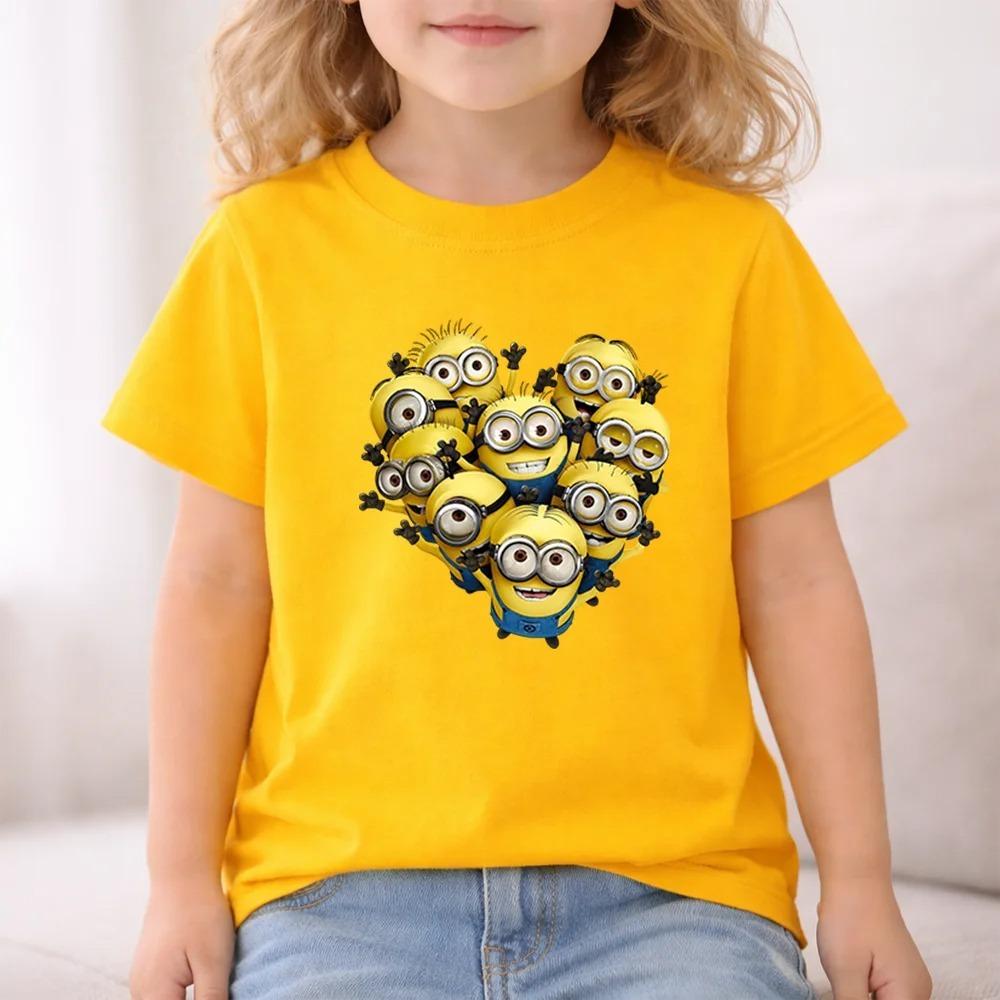 

Minion Love Printed Summer Children s T-shirt Boys and Girls Outdoor-comfortable Short-sleeved Top 110