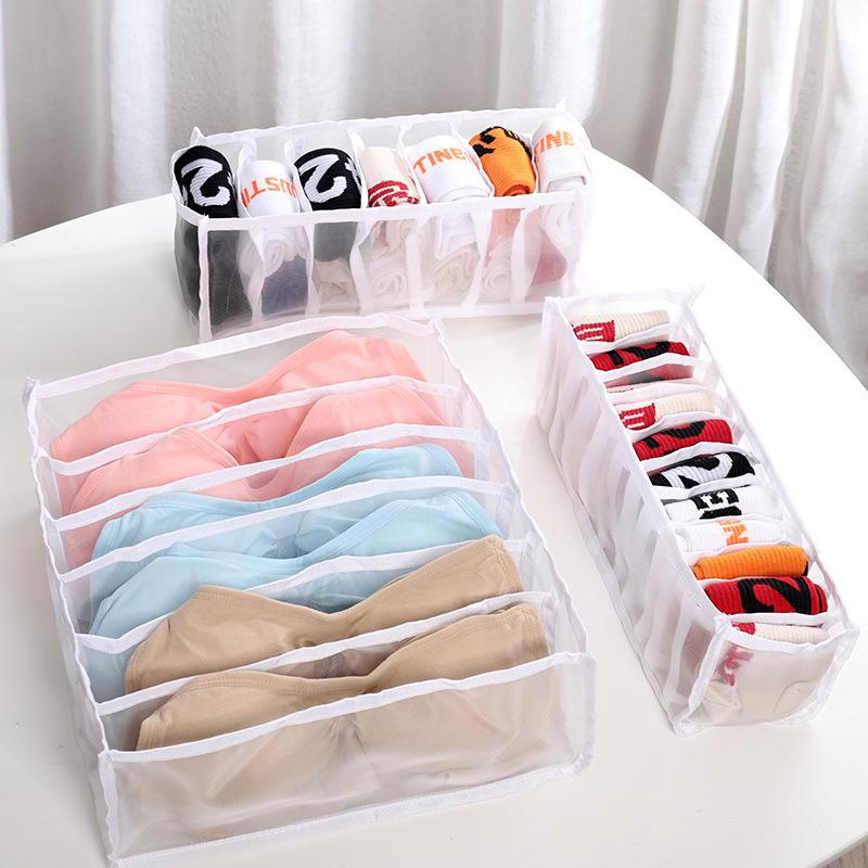 Foldable Mesh Lingerie Organizer: Sock, Bra, and Underwear Drawer Divider Box