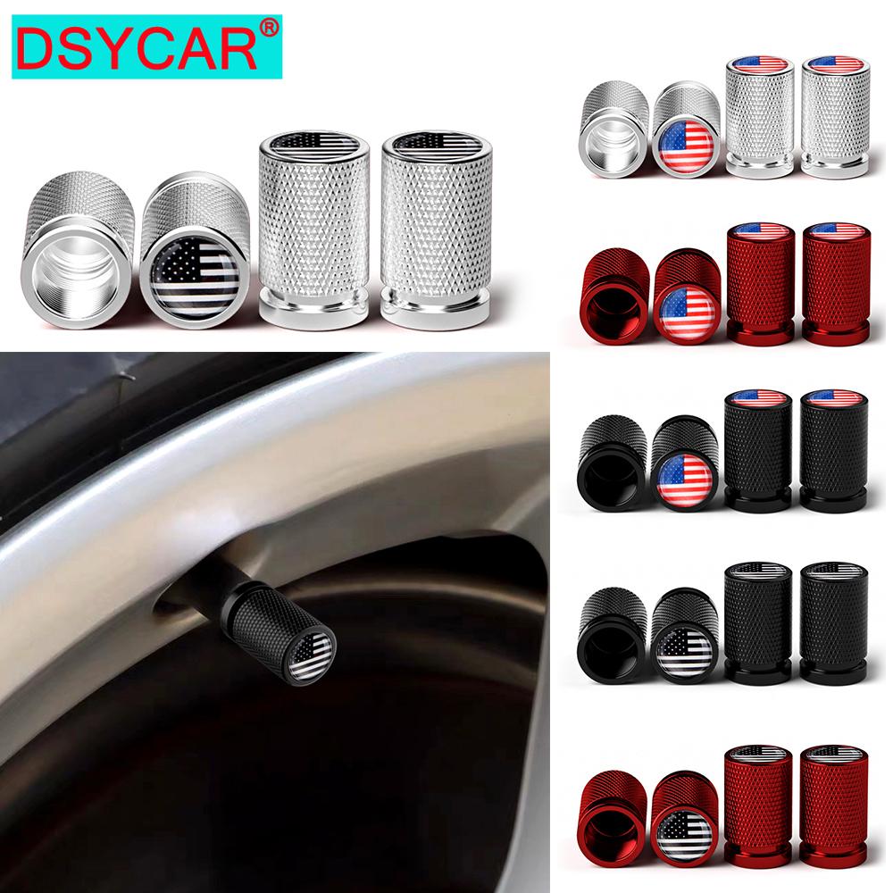 4Pcs America c98 National Flag Car Valve Stem Caps, Universal Tire Valve Stem Caps for Cars, SUVs, Bike, Bicycle, Trucks,Motorcycles