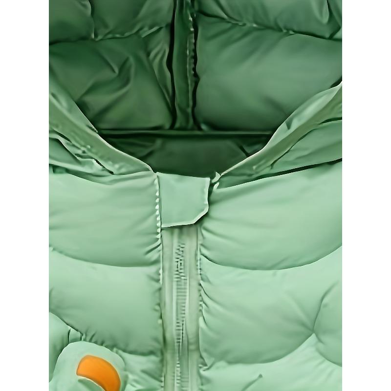 [Ciepła Kurtka Kreskówkowa] Ciepła Pikowana Kurtka Kreskówkowy Tygrys z Kapturem dla Dziecka | Odzież dla Małych Dziewczynek i Niemowląt na Jesień Zimę, Zapinany na Zamek Płaszcz z Wypełnieniem