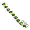 Natural Peridot Gemstone Handmade 925 Sterling Silver Bracelet 7-8" ASB-3033