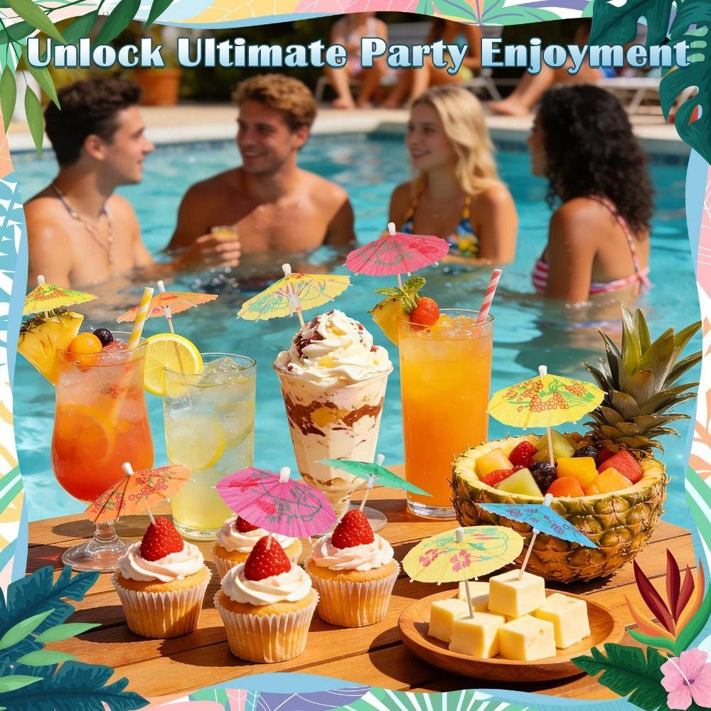50Pcs Multicolored Cocktail Picks Mini Drink Umbrellas Cocktail Drink Umbrellas Drinks Garnish