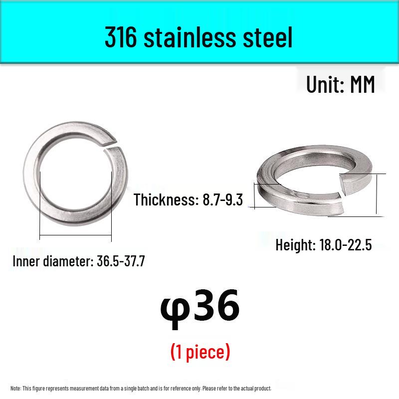 304/316 Stainless Steel Spring Lock Washers - Standard Type