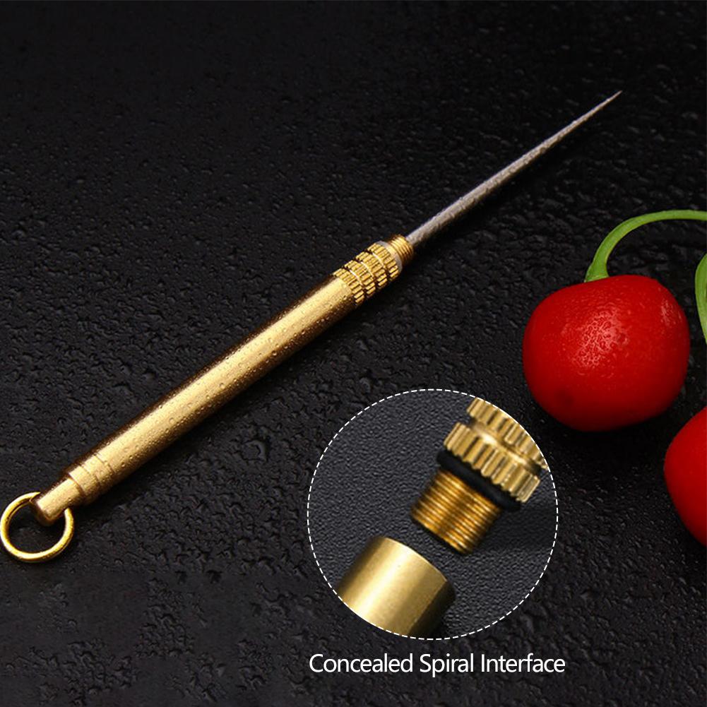 Sticla portabilă de scobitoare EDC din titan multifuncțional pentru exterior, furculiță cu fructe, instrument de camping, tubul pentru scobitoare este mai durabil decât ața dentară